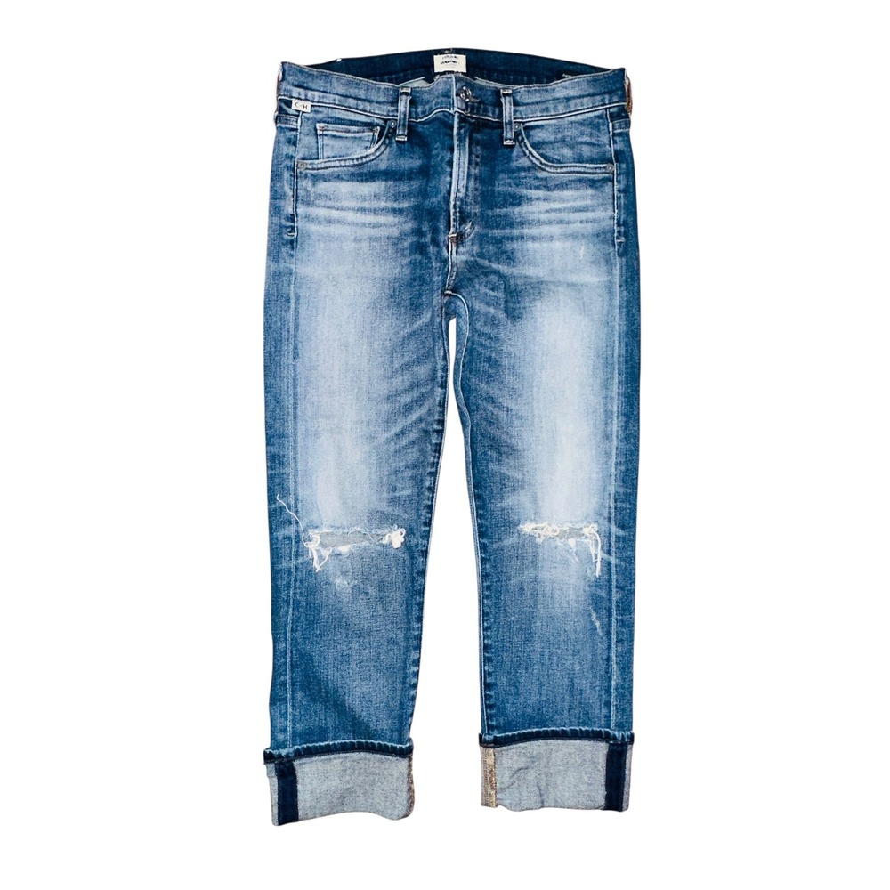 WB6 Citizens of Humanity Distressed Cropped Jeans‎ Size 27 Blue Denim USA Crop